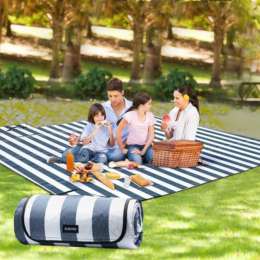 ZUBOND Picnic Blanket 80''x80'', Waterproof Sandproof Beach Outdoor Camping Mat Extra Large Folda... | Amazon (US)