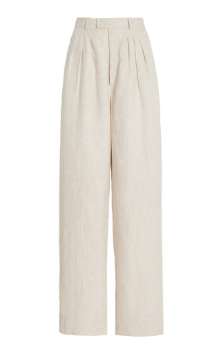 Exclusive Louis Pleated Linen Wide-Leg Trousers | Moda Operandi (Global)