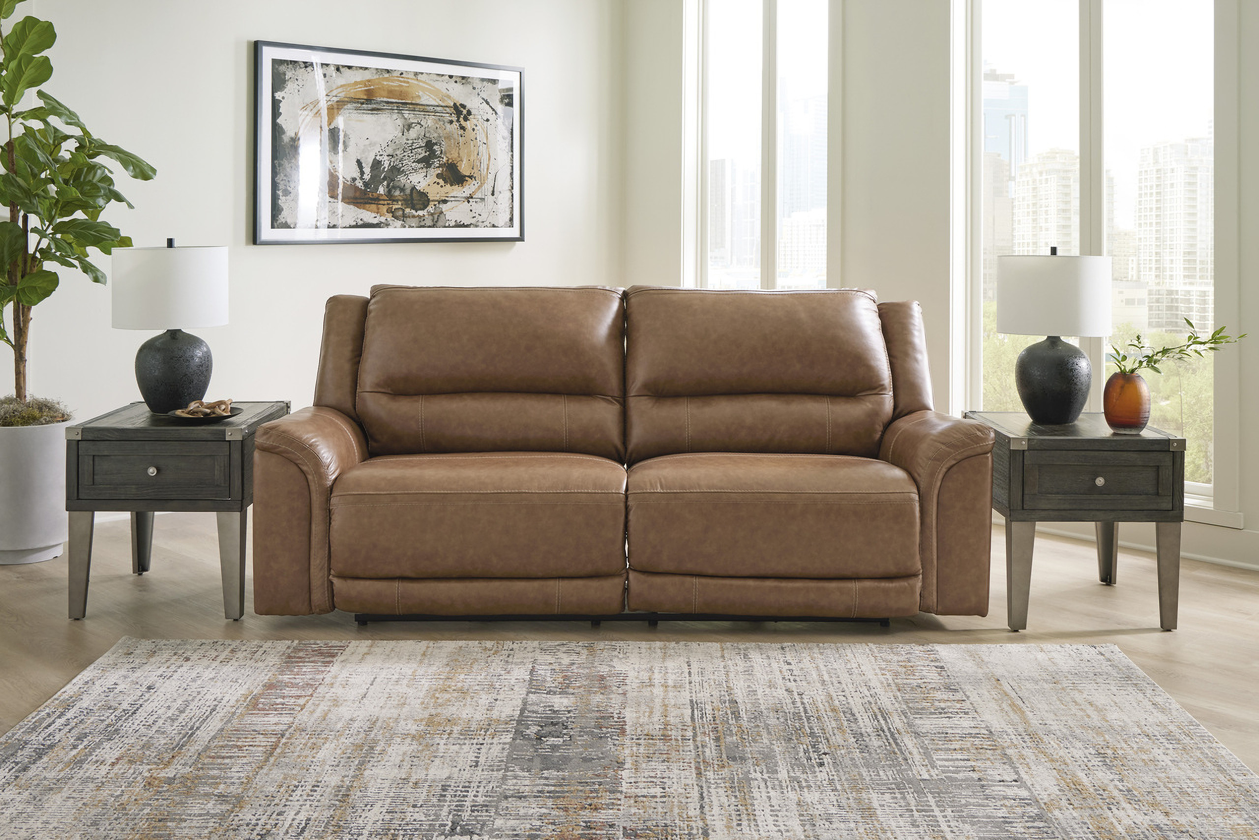 Trasimeno Power Reclining Sofa In Caramel | 1stopbedrooms