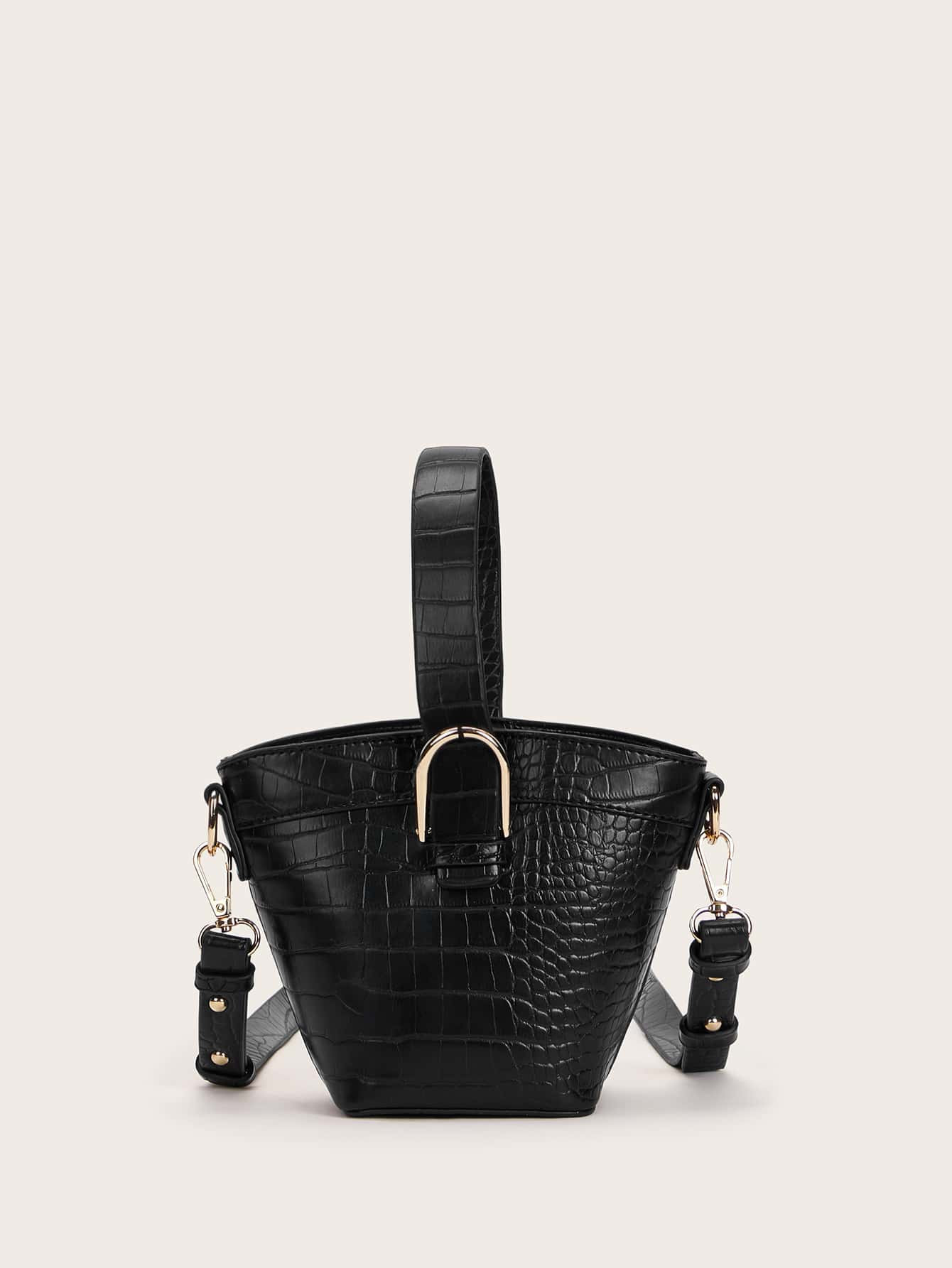 Croc Embossed Bucket Bag | SHEIN