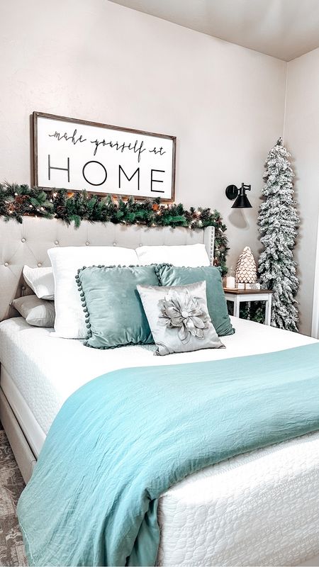Guest bedroom is ready for the holidays! 
99.9% of this entire room is from amazon!

#LTKFind #LTKHoliday #LTKSeasonal