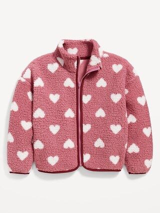 Cozy Sherpa Printed Zip-Front Jacket for Girls | Old Navy (US)