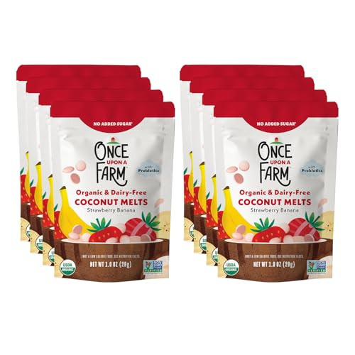 Once Upon A Farm Strawberry Banana Coconut Melts with Probiotics, Organic, Dairy Free, 1 Ounces (Pack Of 8) | Amazon (US)
