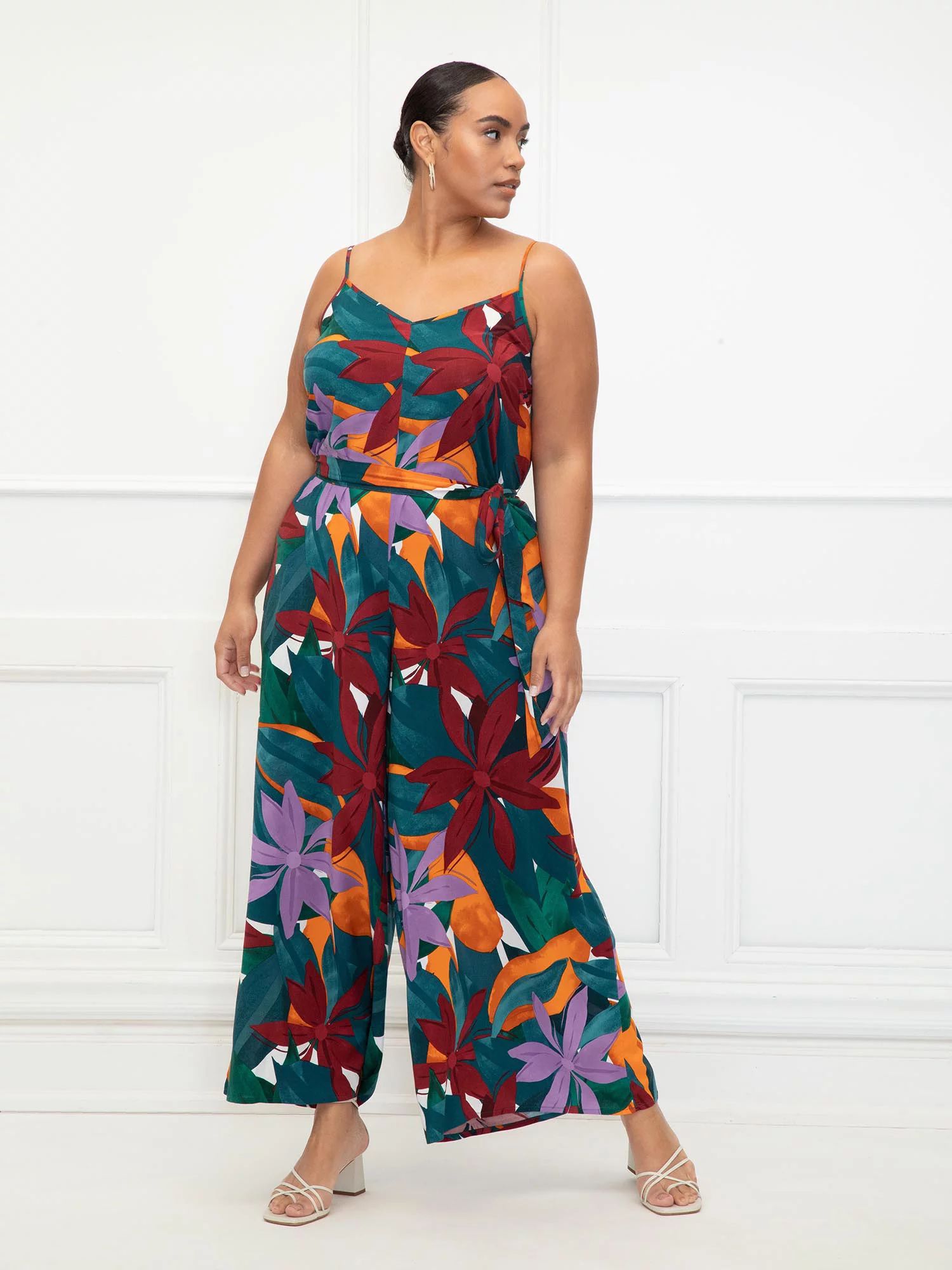 ELOQUII Elements Women's Plus Size Adjustable Easy Tank Jumpsuit - Walmart.com | Walmart (US)