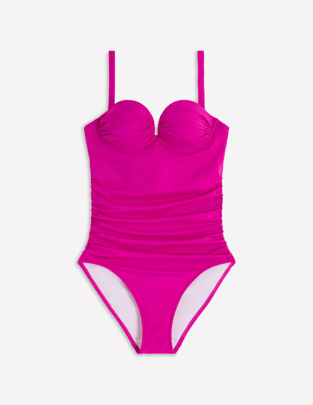Pleated Cup Swimsuit-Bright Fuchsia | Boden (US)