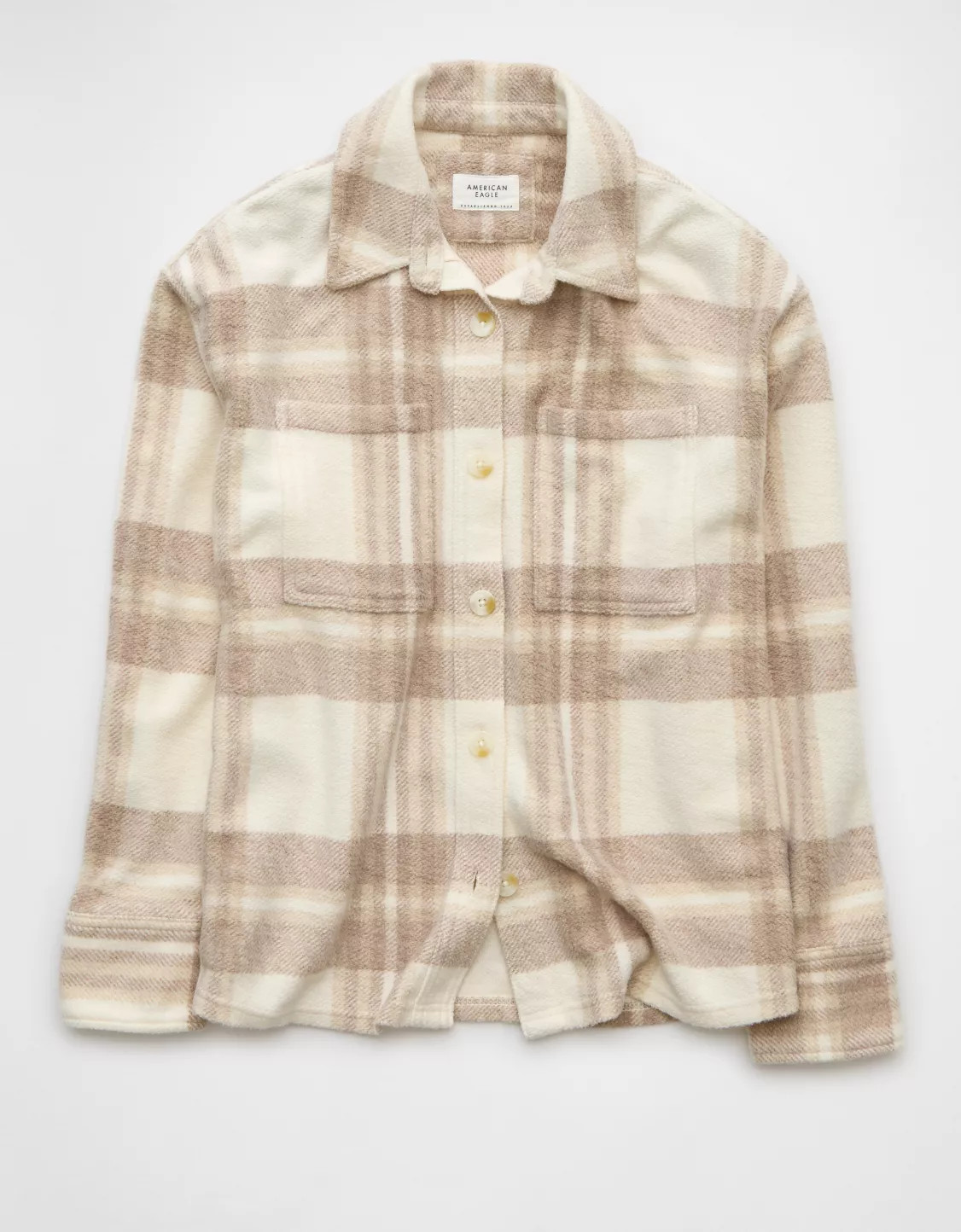 AE Fleece Plaid Shacket | American Eagle Outfitters (US & CA)