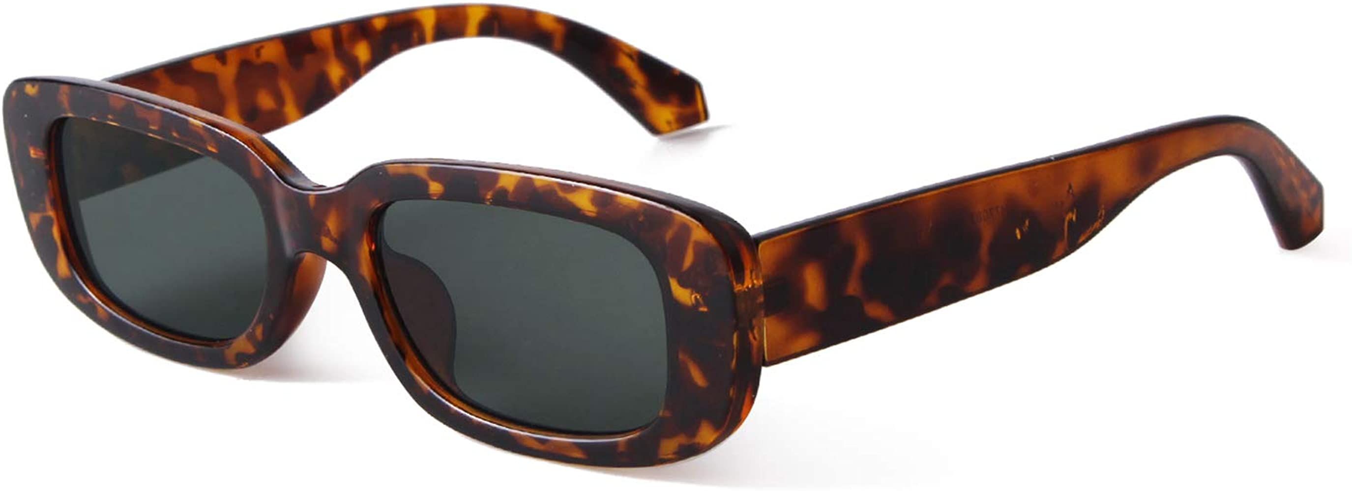 Rectangle Sunglasses for Women Retro Fashion Sunglasses UV 400 Protection Wide Frame Eyewear | Amazon (US)