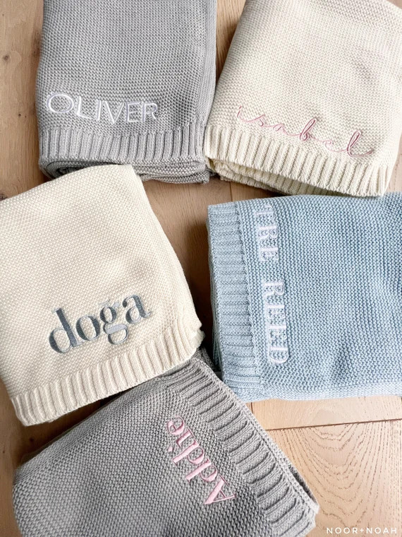 Personalized Embroidered Knit Baby Blanket Hospital Newborn - Etsy | Etsy (US)
