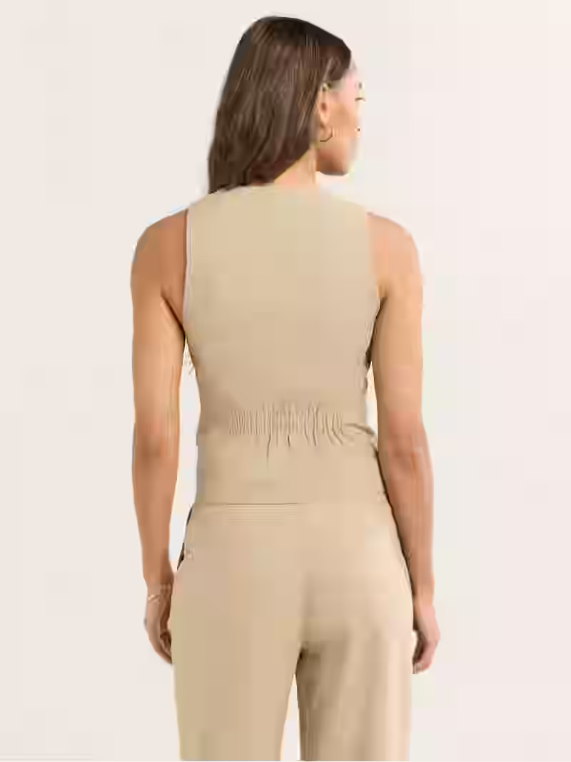 Sofia Jeans Women's Linen Blend Fitted Vest, Sizes XS-XXXL | Walmart (US)