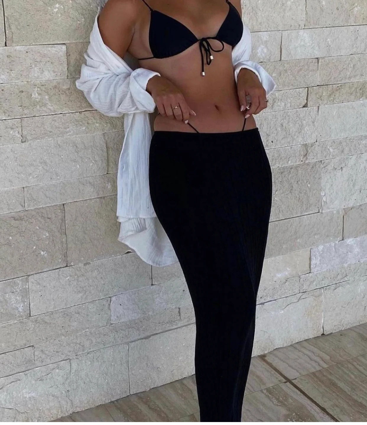 BAHA RIBBED SKIRT - BLACK | SNDYS (global)