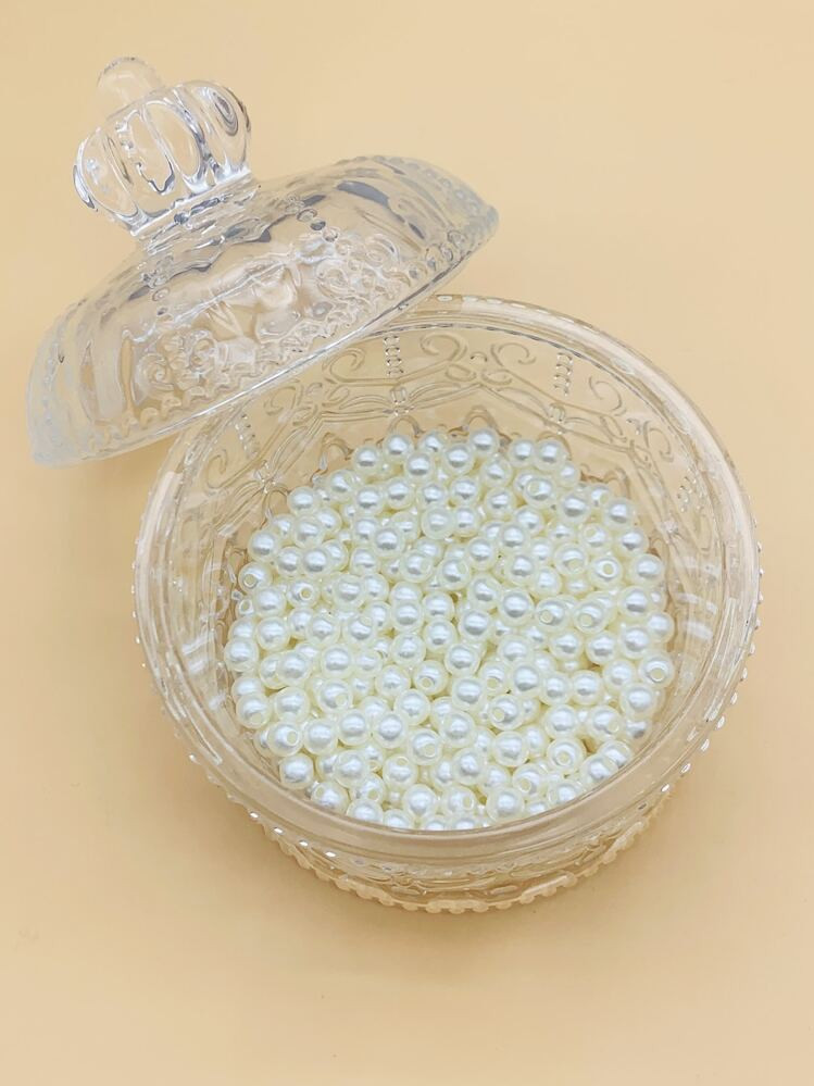 400pcs White Faux Pearls With Straight Hole, Ideal For Fashion Jewelry Making, Diy Hair Accessori... | SHEIN