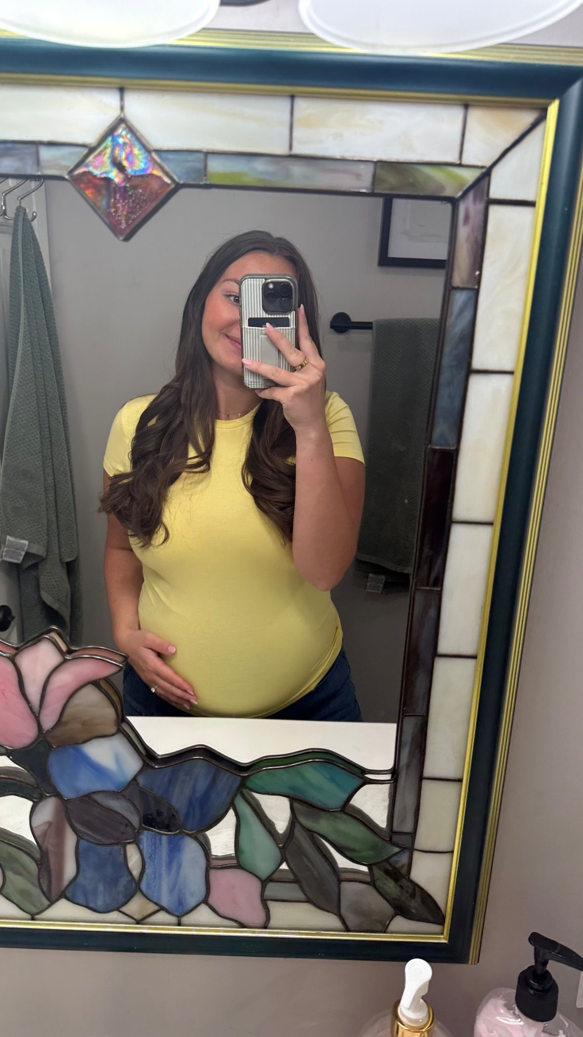 Skims duuppee shirt that’s perfect for pregnancy or not! I wore a small pre-pregnancy & a medium while pregnant! It’s super stretchy, soft, and a good tuckable shirt too. 

#LTKMidsize #LTKBump #LTKBaby
