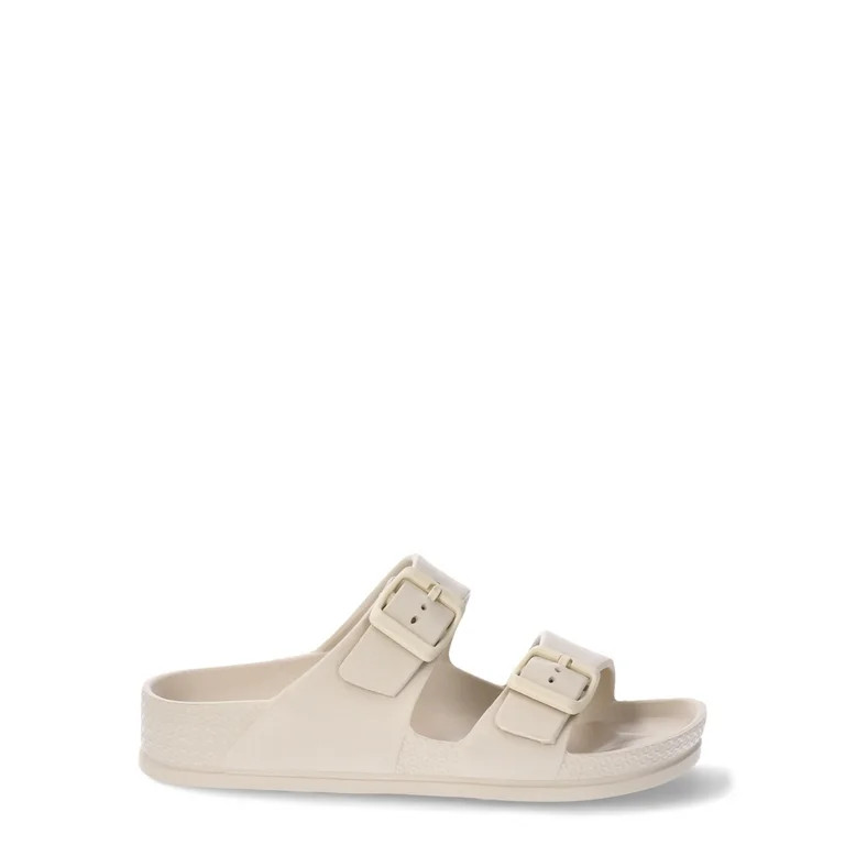 No Boundaries Women's Two Buckle Slide Sandals, Sizes 6-11 | Walmart (US)