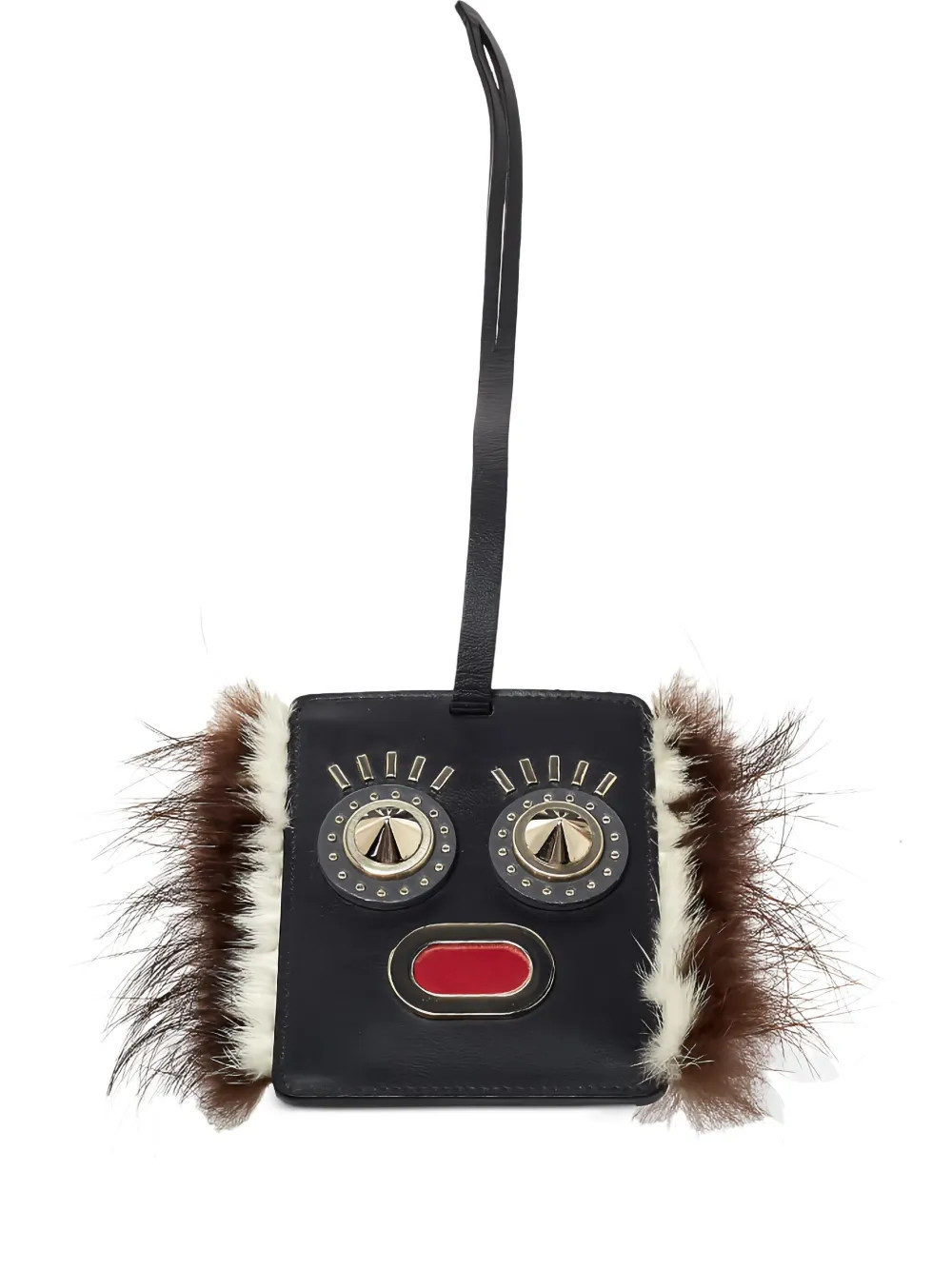 Fendi Pre-Owned Fur Monster Eye luggage charm - Black | Farfetch Global