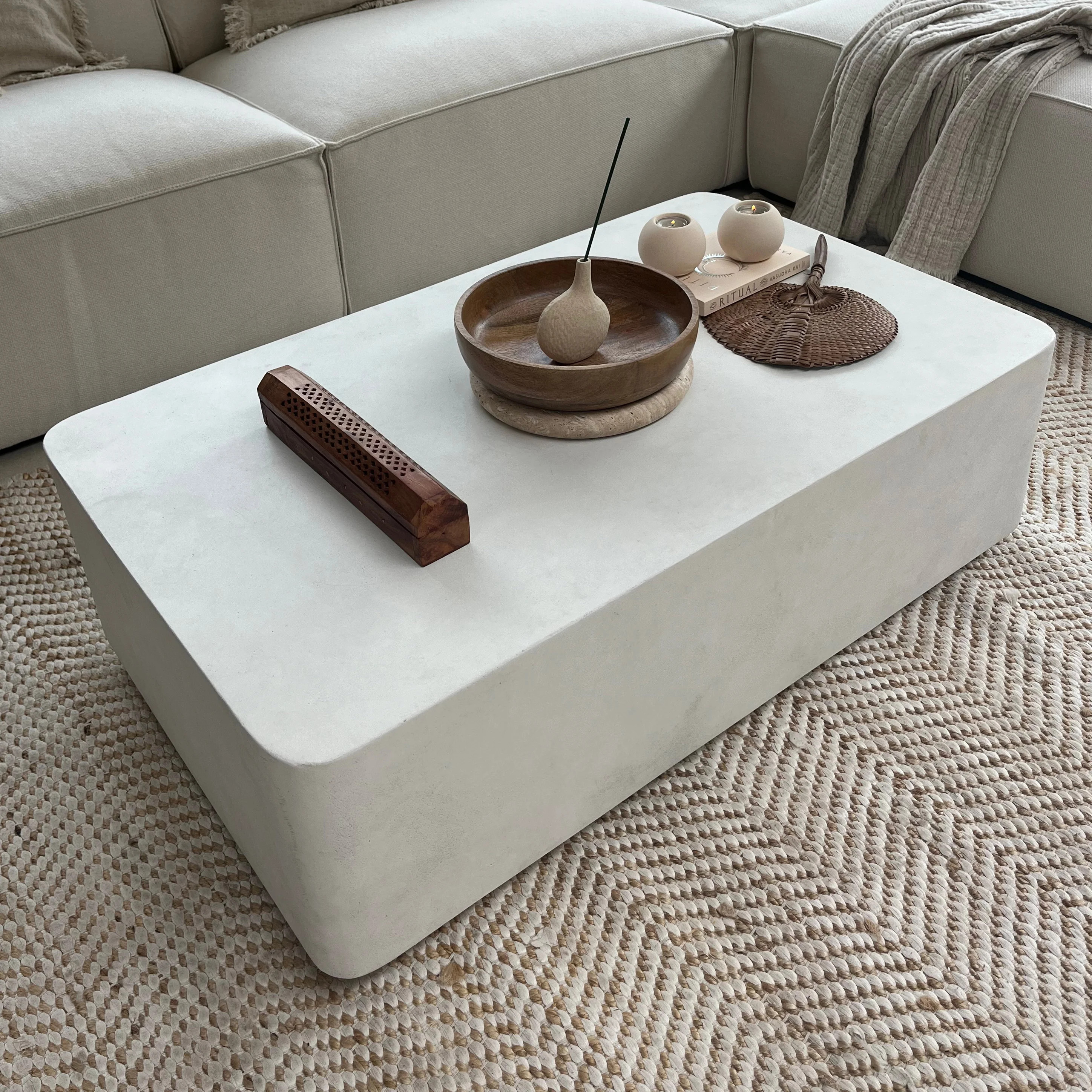 Angelo - Minimal Concrete Rectangular Coffee Table Large | William Wood