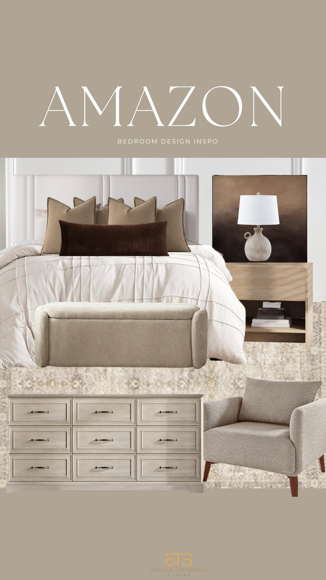 A stunning bedroom design with these stylish pieces from Amazon! Super comfy and chic. Perfect for relaxing. 

Neutral decor. Neutral dresser. 9drawer dresser. Comforter. Bed frame. Table side lamp. Neutral accent chair 

#bedroomdecor #amazonfinds #interiordesign #founditonamazon



#LTKFindsUnder100 #LTKHome