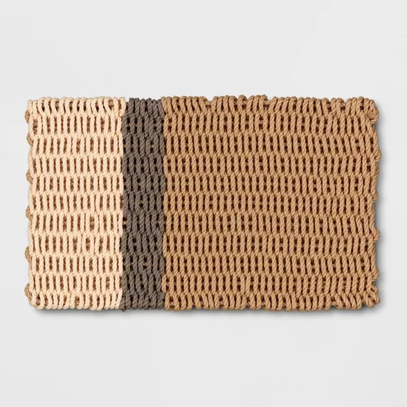 1'6" x 2'6" Poly Rope Stripe Outdoor Door Mat Neutral - Threshold™ designed with Studio McGee | Target