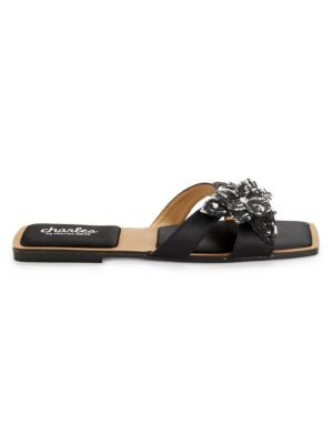 Charles David Ordly Sequin Flower Flat Sandals on SALE | Saks OFF 5TH | Saks Fifth Avenue OFF 5TH