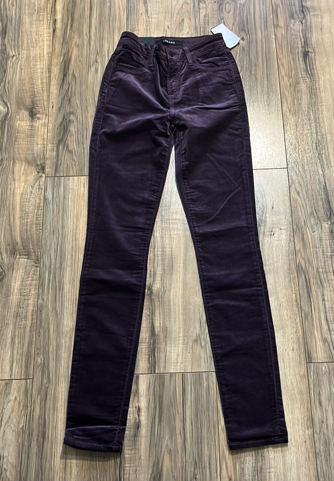 NWT $ 228 J BRAND MARIA High Rise Skinny Leg Velvet in Aubergine 24  | eBay | eBay US