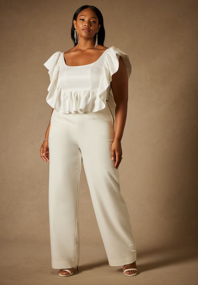 Bridal by ELOQUII High Waist Straight Leg Pant | Eloquii