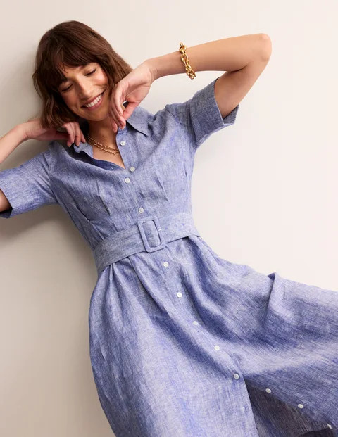 Louise Linen Midi Shirt Dress | Boden (US)