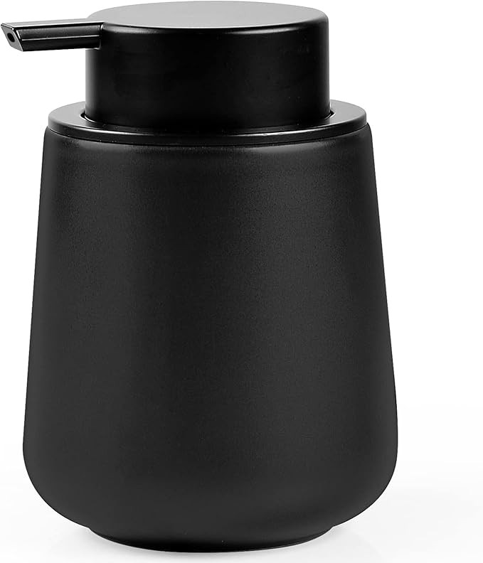 Bosilunlife Black Lotion Dispenser - 12Oz Ceramic Soap Dispenser Bathroom Refillable Liquid Hand ... | Amazon (US)