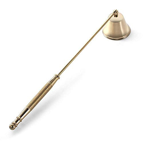 LDAOS Candle Snuffer, Candle Snuffers Wick Snuffer Candle Accessory, Extinguish Candle Flame Safely with Long Handle Putting Out Fire (Gold Candle Snuffer) | Amazon (US)