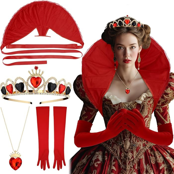 Tondiamo 4 Pcs Halloween Queen Costume Accessories Set for Women | Amazon (US)