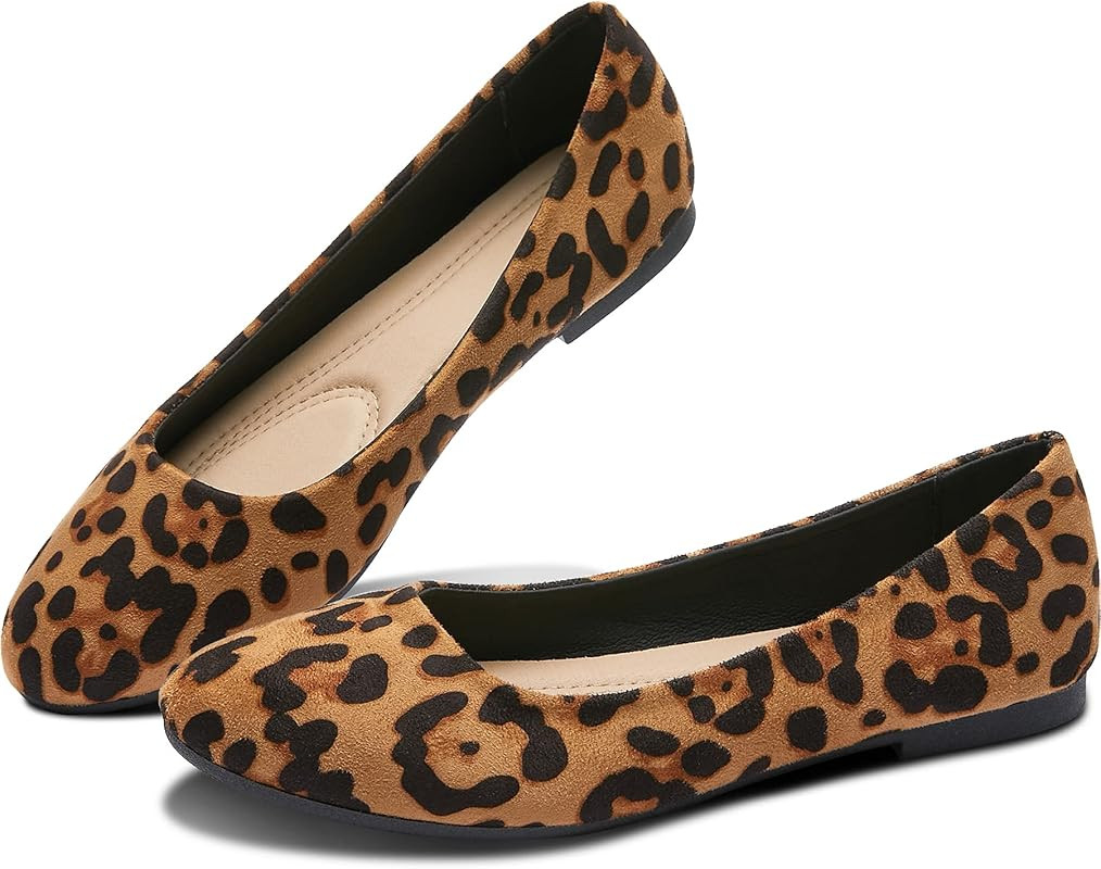 Obtaom Round Toe Women Flat Shoes Slip on Girls Dress Black Ballet Flats | Amazon (US)