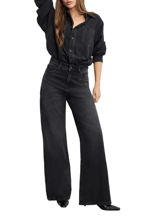 Good American Denim Jumpsuit in Black389 at Nordstrom, Size X-Small | Nordstrom