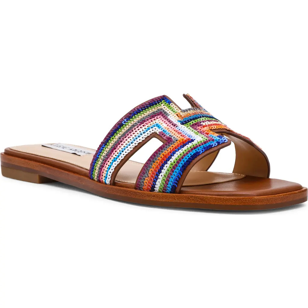 Steve Madden Hadyn Sequin Slide Sandal in Multi Brown at Nordstrom, Size 10 | Nordstrom