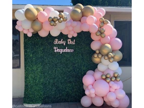 Pastel Pink and Gold Balloon Arch DIY Kit / Matte Baby Pink Balloon, Girl Baby Shower, Pink Ballo... | Etsy (US)