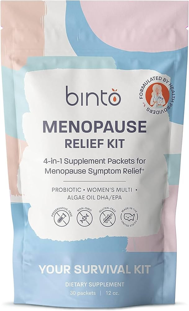 Binto Complete 4-in-1 Multi-Symptom Menopause Relief Kit Supplements - 1 Month Supply - Multivita... | Amazon (US)