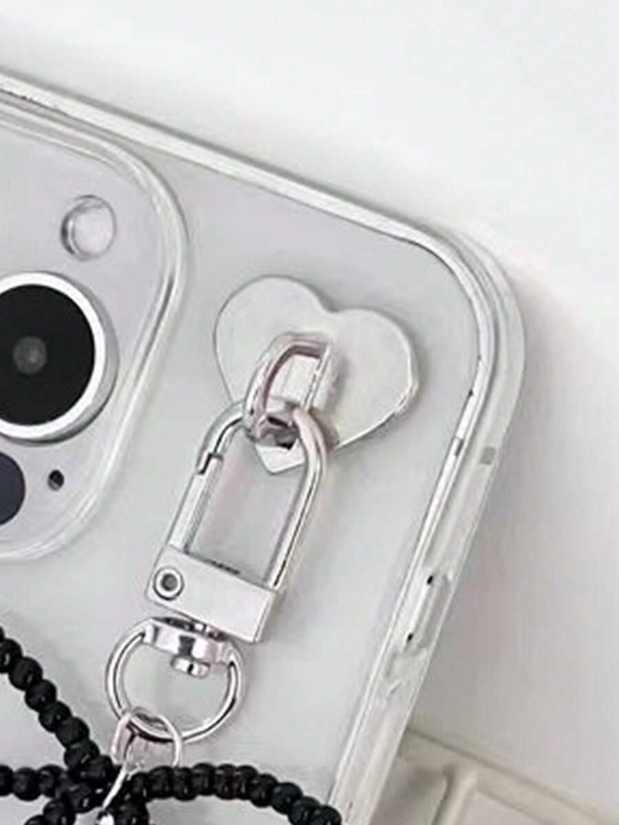 2PCS Silver Love Hook Decorative Mobile Phone Lanyard Easy To Carry, Comes With Back Glue To Prev... | SHEIN