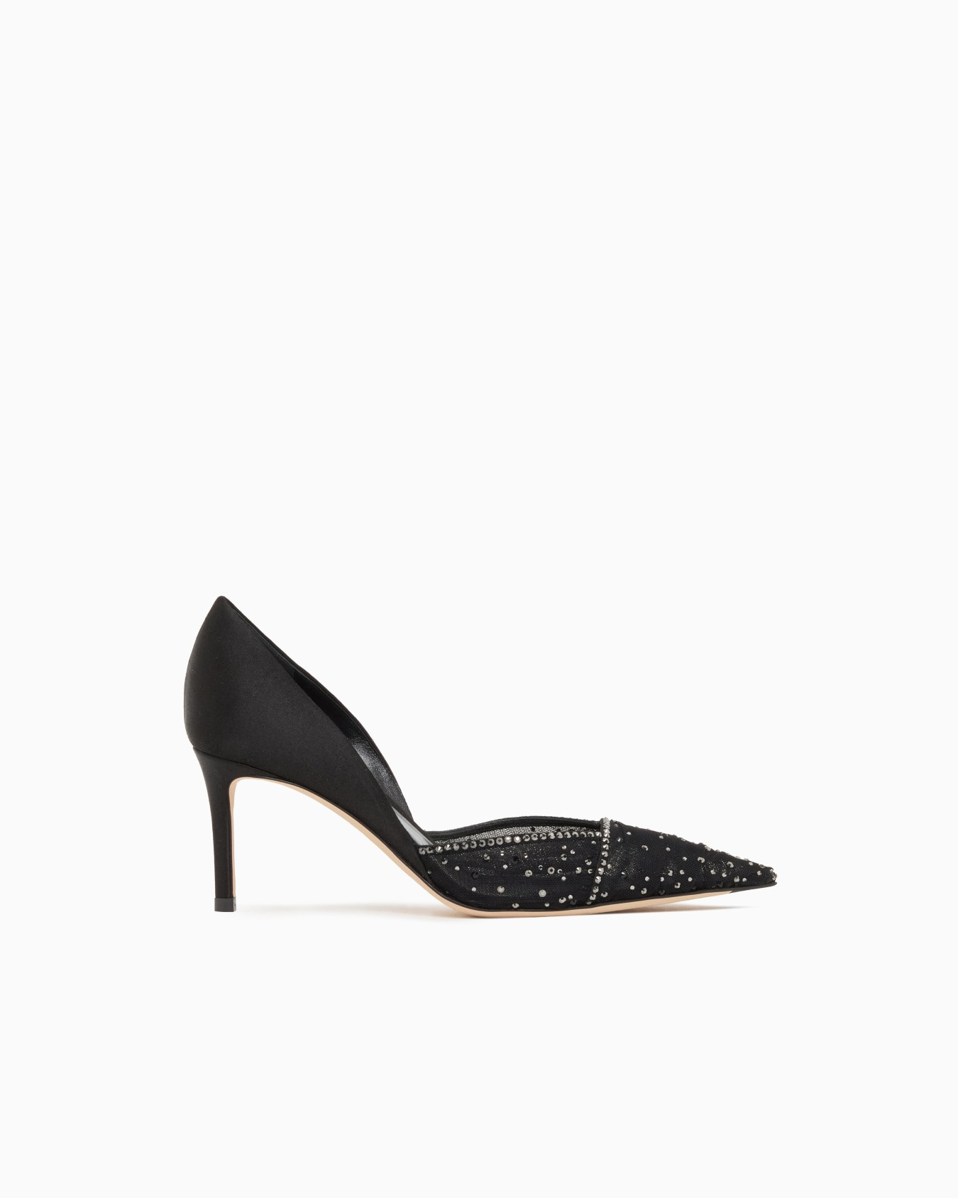 Tulle, satin and rhinestone court shoes | Armani US
