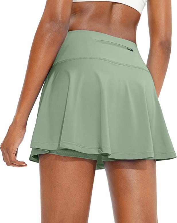 SANTINY Pleated Tennis Skirt for Women with 4 Pockets Women's High Waisted Athletic Golf Skorts Skir | Amazon (US)
