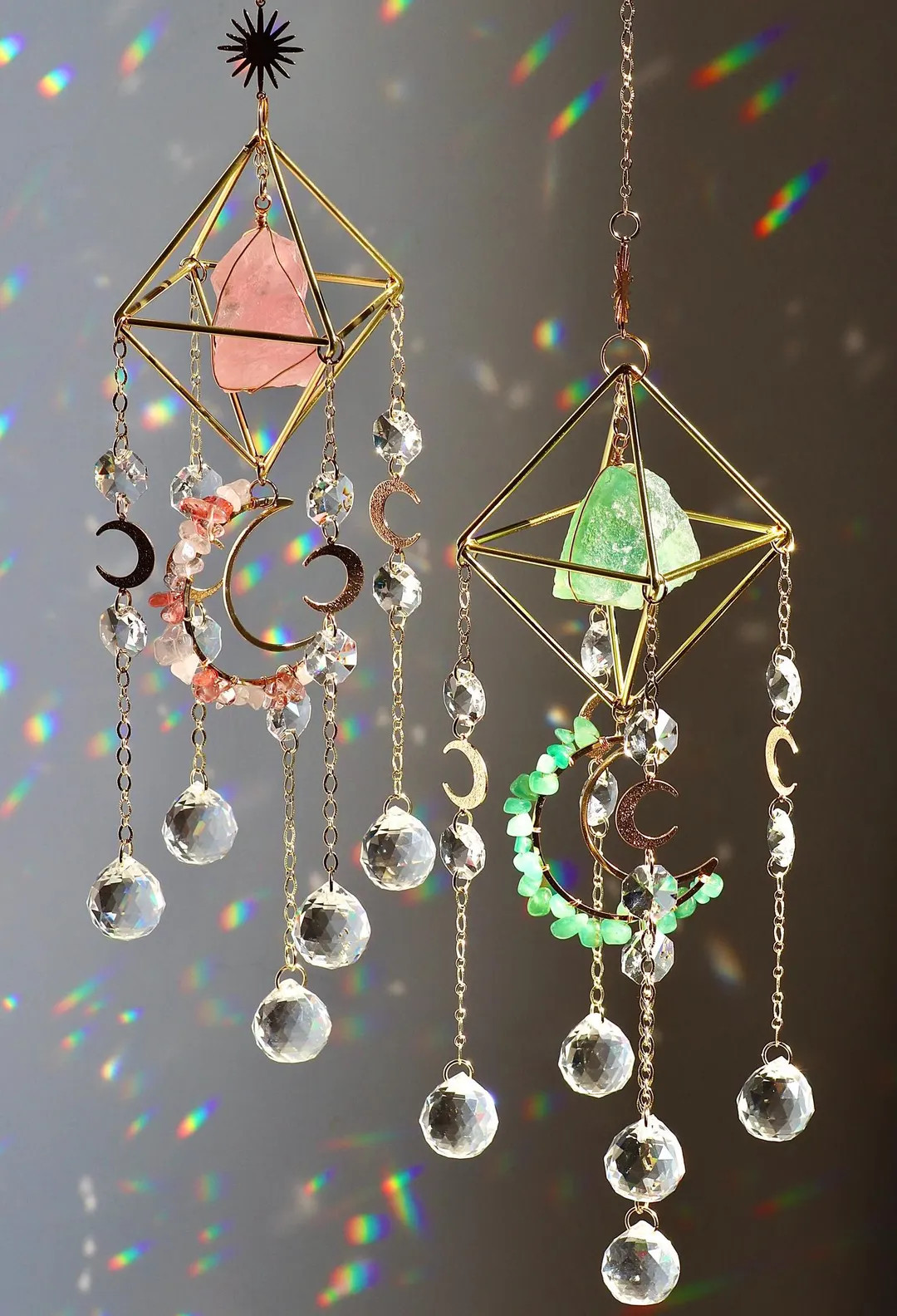 Crystal Suncatcher for Window | Rainbow Maker | Gemstone Prism Hanging Ornament | Sun Catcher Chr... | Etsy (US)