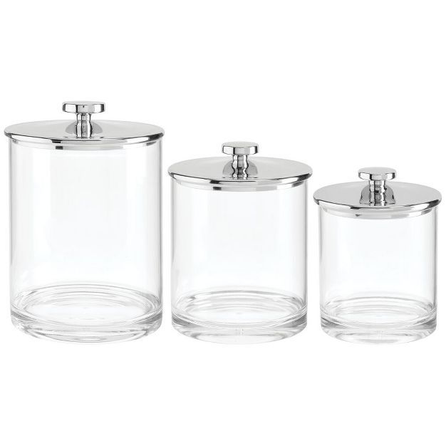 mDesign Storage Apothecary Canister for Bathroom, 3 Pack | Target