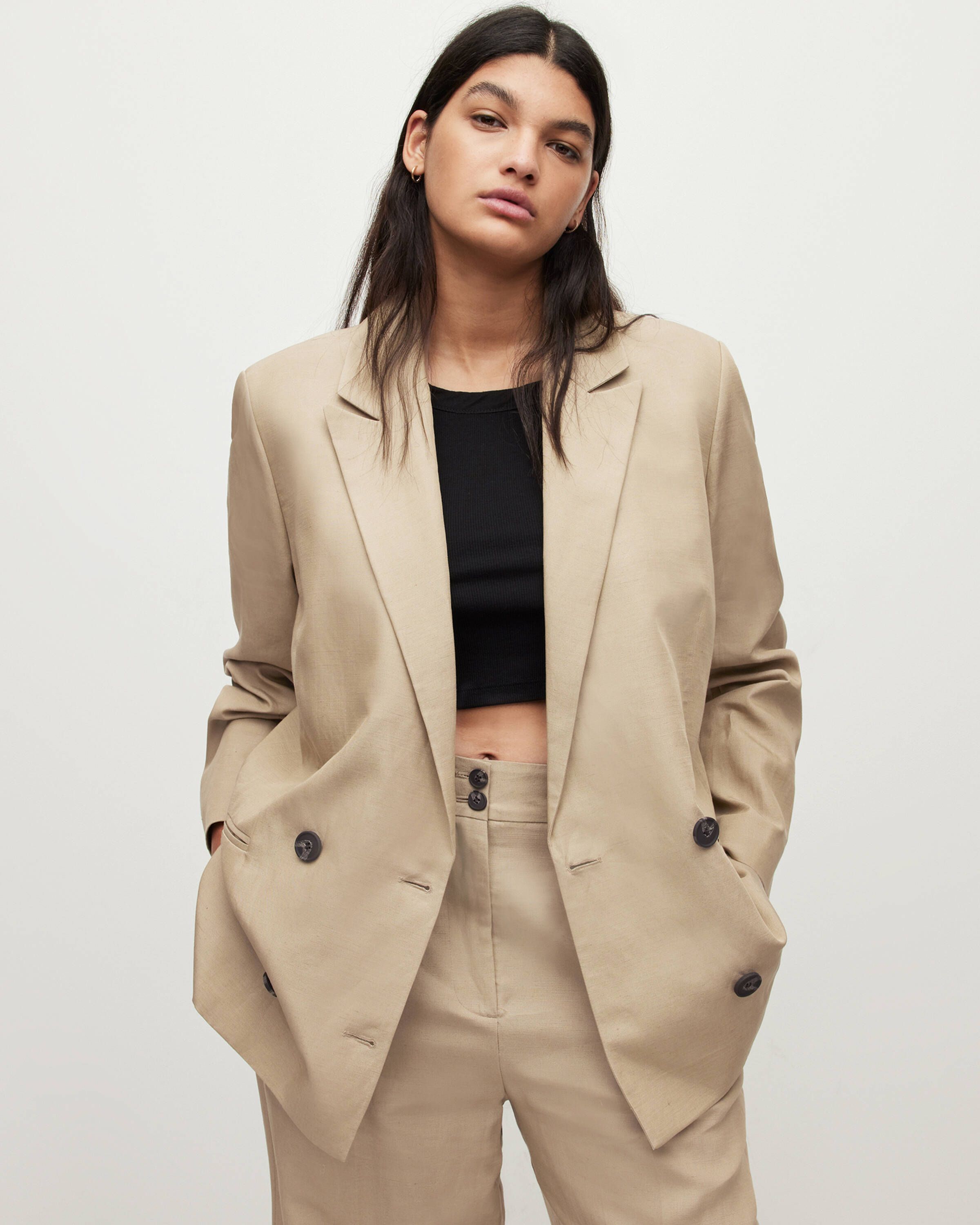 Petra Linen Blend Blazer | AllSaints UK