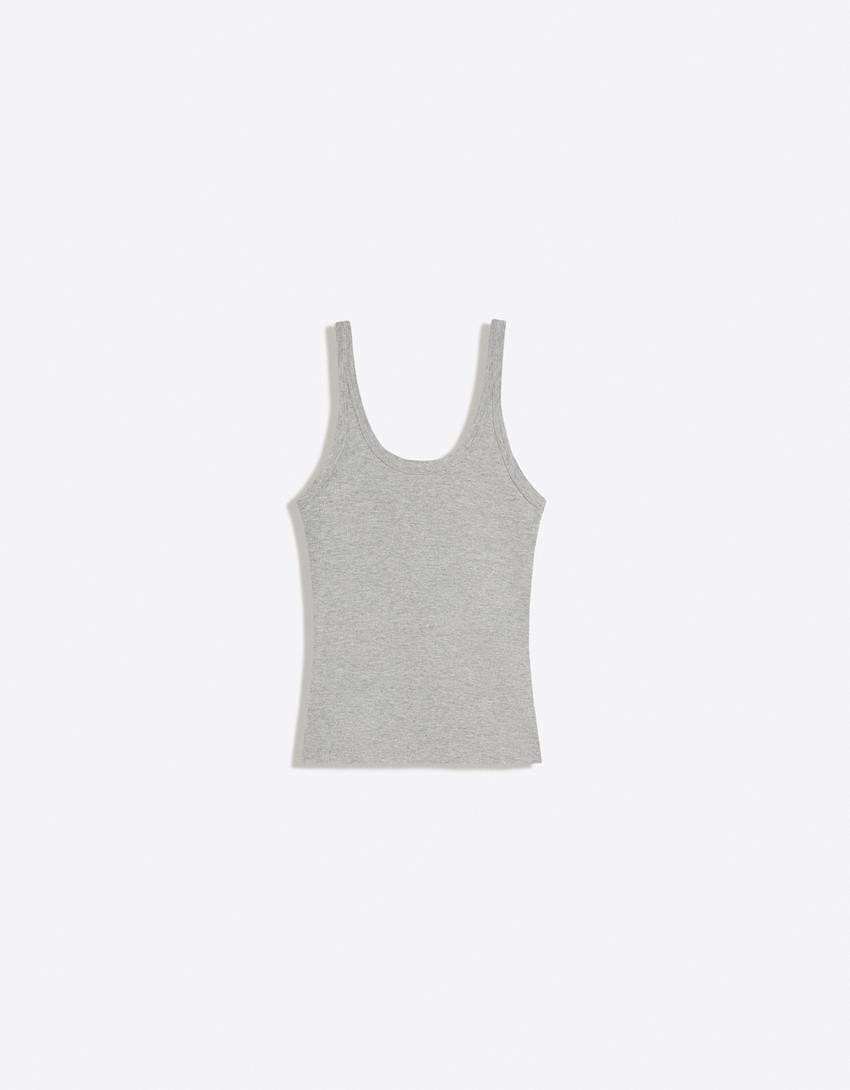 Rib vest top | Bershka UK