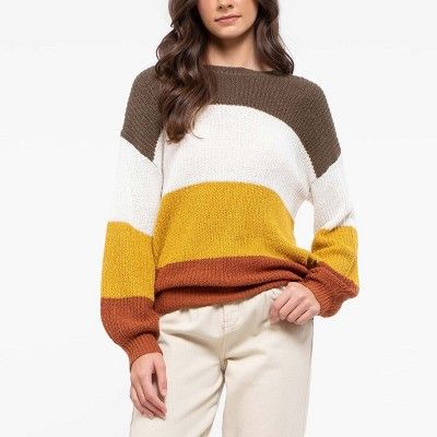 Mine Fashion Women's Color Block Knit Sweater | Target