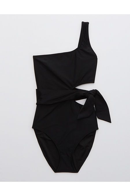 Aerie Asymmetrical Wrap One Piece Swimsuit | American Eagle Outfitters (US & CA)