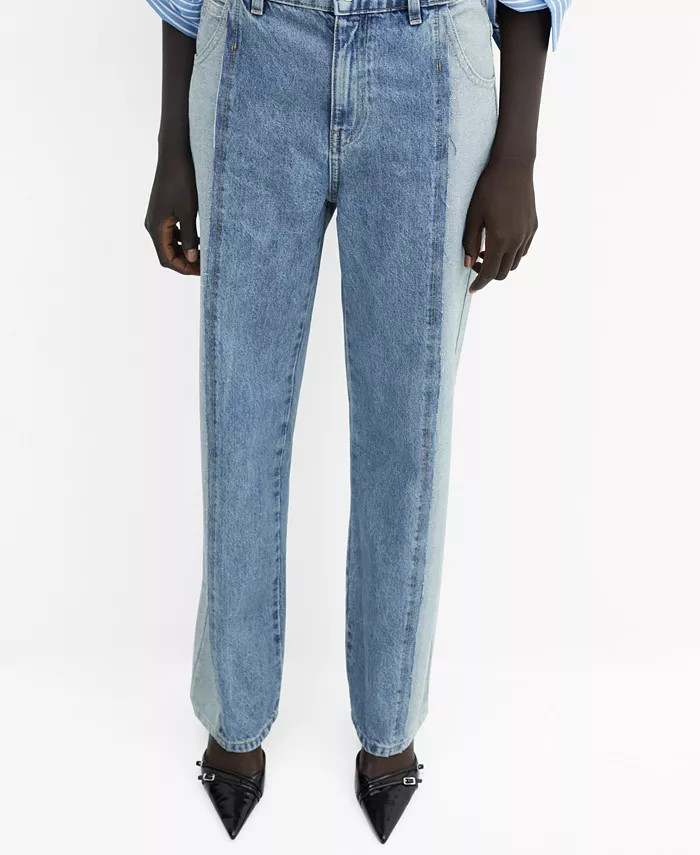 Women's Two-Tone Straight Jeans | Macy's