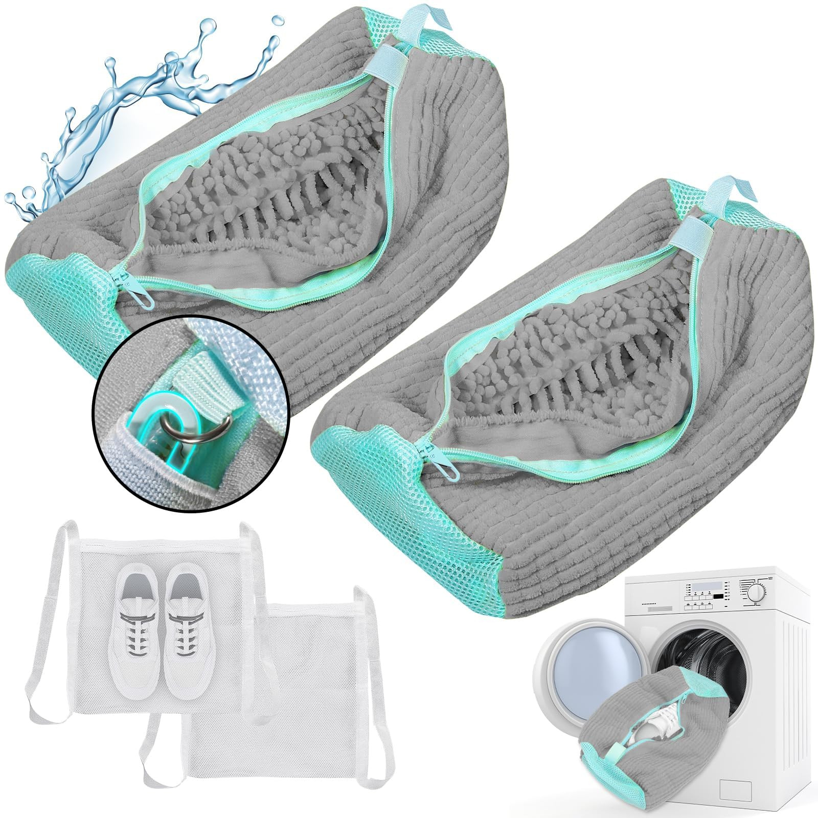 Shoe Washing Machine bag, Shoe Laundry Bag for Washer and Dryer, Include Dry Net Bag, Reusable an... | Amazon (US)