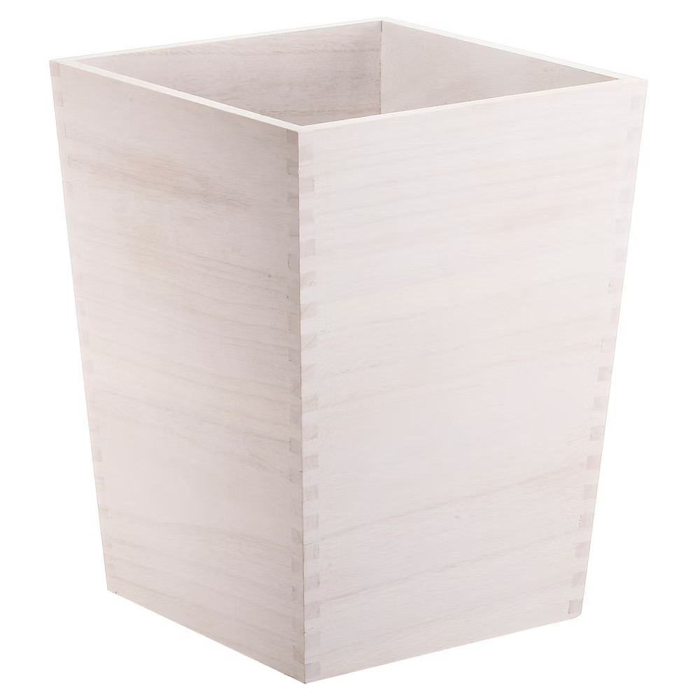 Square Trash Can White Wood - Threshold | Target