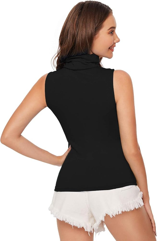 Verdusa Women's Sleeveless High Turtleneck Fitted Tank Top | Amazon (US)