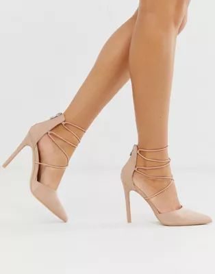 Public Desire Volt tie up heeled shoes | ASOS (Global)