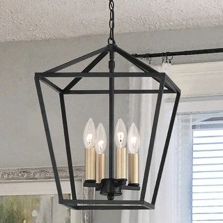 The Gray Barn Highclere Farmhouse 4-light Antique Black Lantern Chandelier - 11.81"x17"x11.81" | Bed Bath & Beyond