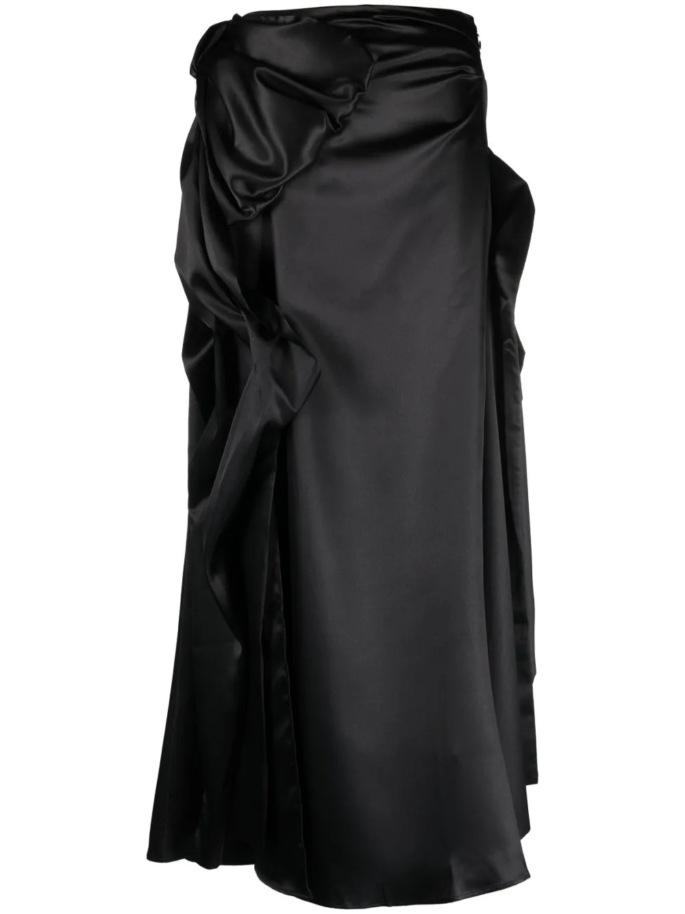 Acne Studios Gathered Asymmetric Long Skirt - Farfetch | Farfetch Global