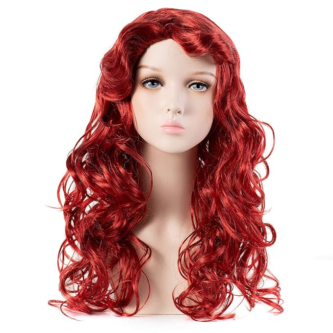 Amazon.com: HairWiz Girl's Long Curly Red Synthetic Wavy Hair Mermaid Cosplay Wigs (Kid Size) : C... | Amazon (US)